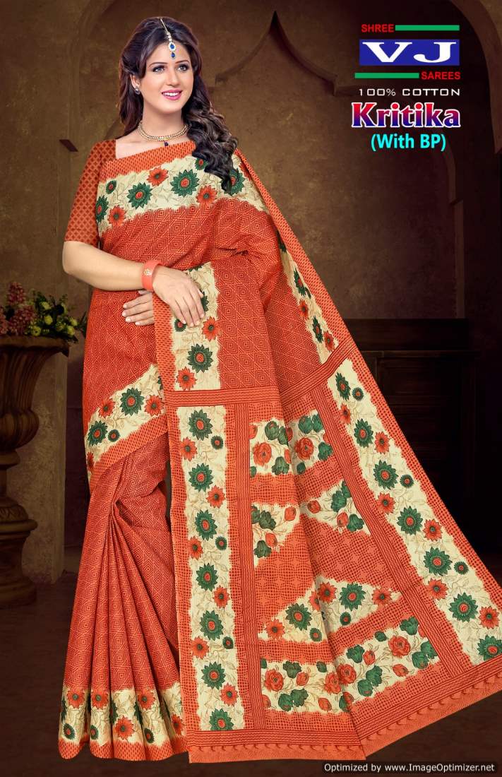 Kritika Vol 1 By By Shree VJ Daily Wear Cotton Printed Sarees Wholesale Market In Surat